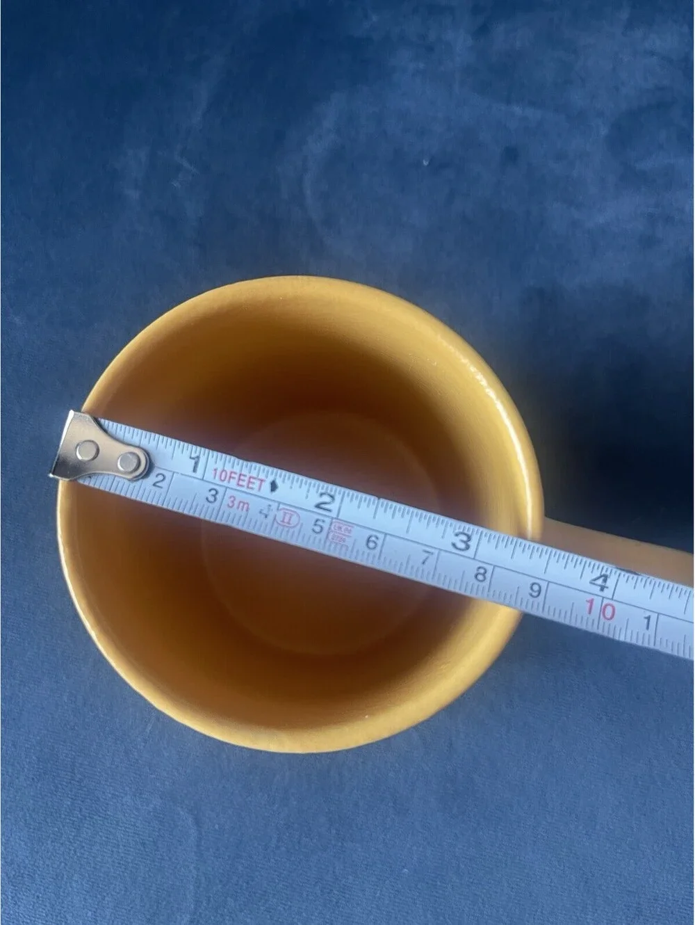 Place & Time Coffee Mug Yellow This Is My Happy Place Handle Large Speckled EUC